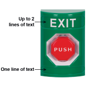 STI Stopper Station Push Buttons showing customisable areas